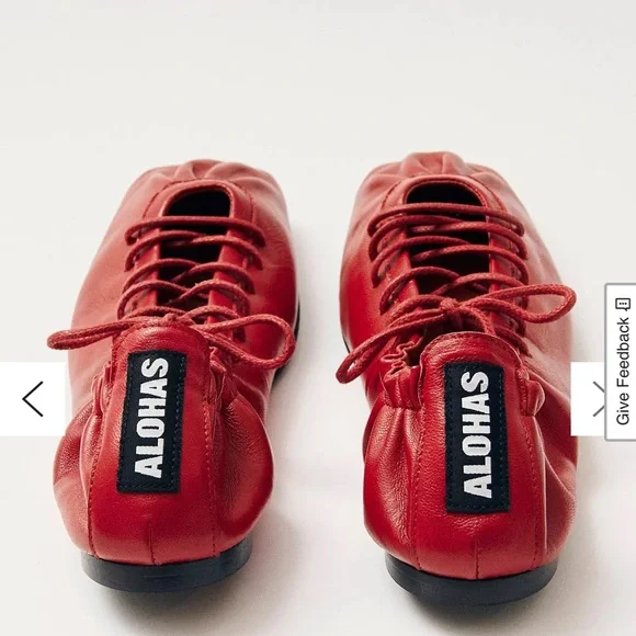 ALOHAS Red Women's Flats - Picture 3 of 4